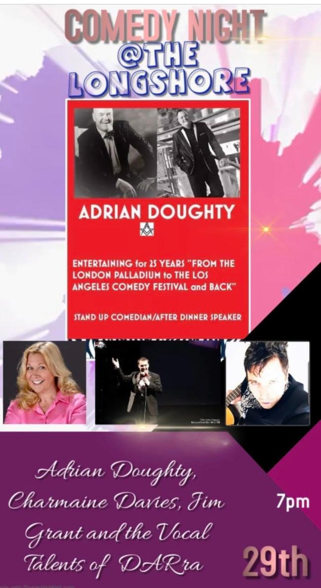 ADRIAN DOUGHTY LAL DX ENTERTAINING for 25 YEARS "FROM THE LONDON PALLADIUM to THE LOS ANGELES COMEDY FESTIVAL and BACK” STAND UP COMEDIAN/AFTER DINNER SPEAKER