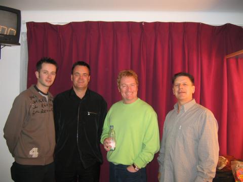 Jim Davidson presenting Adrian with his birthday present at the Derngate Theatre