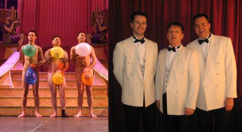 The Nake Balloon Dancers on Stage performing at the theatre