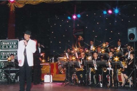 Adrian singing with a 17 piece orchestra 