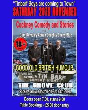 Cockney Comedy and Stories : Doors a 7 00, SECU 7 Table Bookings - £5.00 door entry